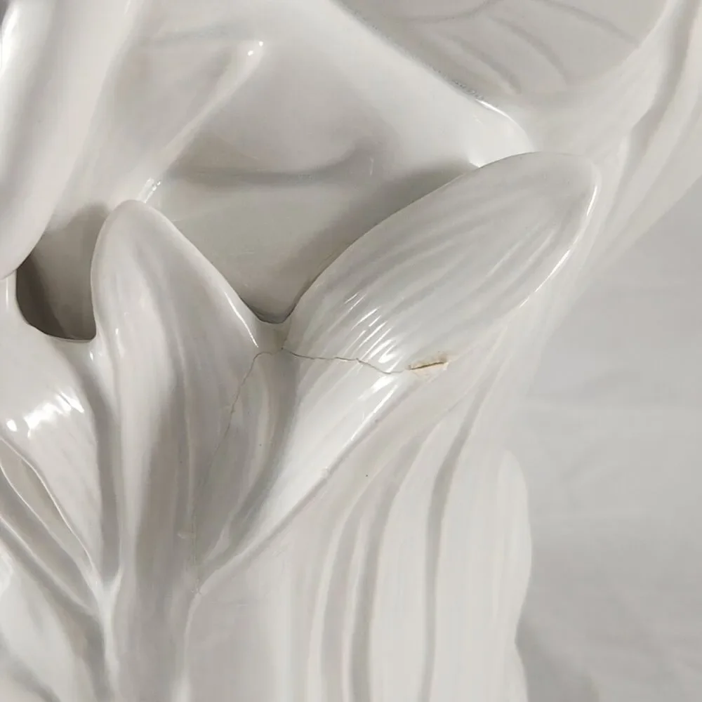 Vtg Fitz and Floyd White Bisque Porcelain Fairy Planter or Vase 8.5